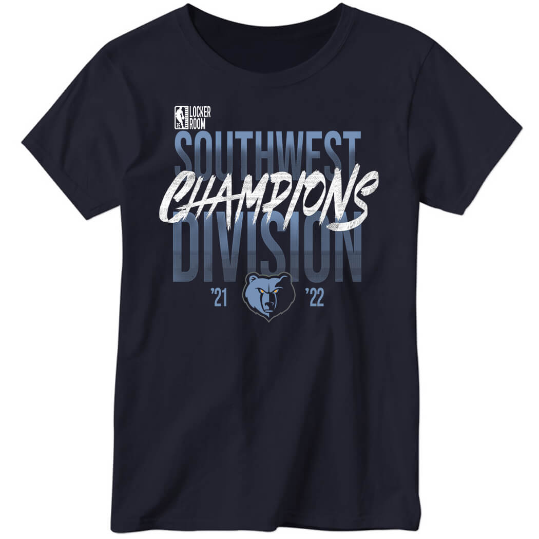 Memphis Grizzlies 2022 Southwest Division Champions Locker Room Ladies Boyfriend Shirt