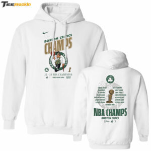 [Front+Back] Boston Celtics 2024 NBA Finals Champions Celebration Roster Hoodie