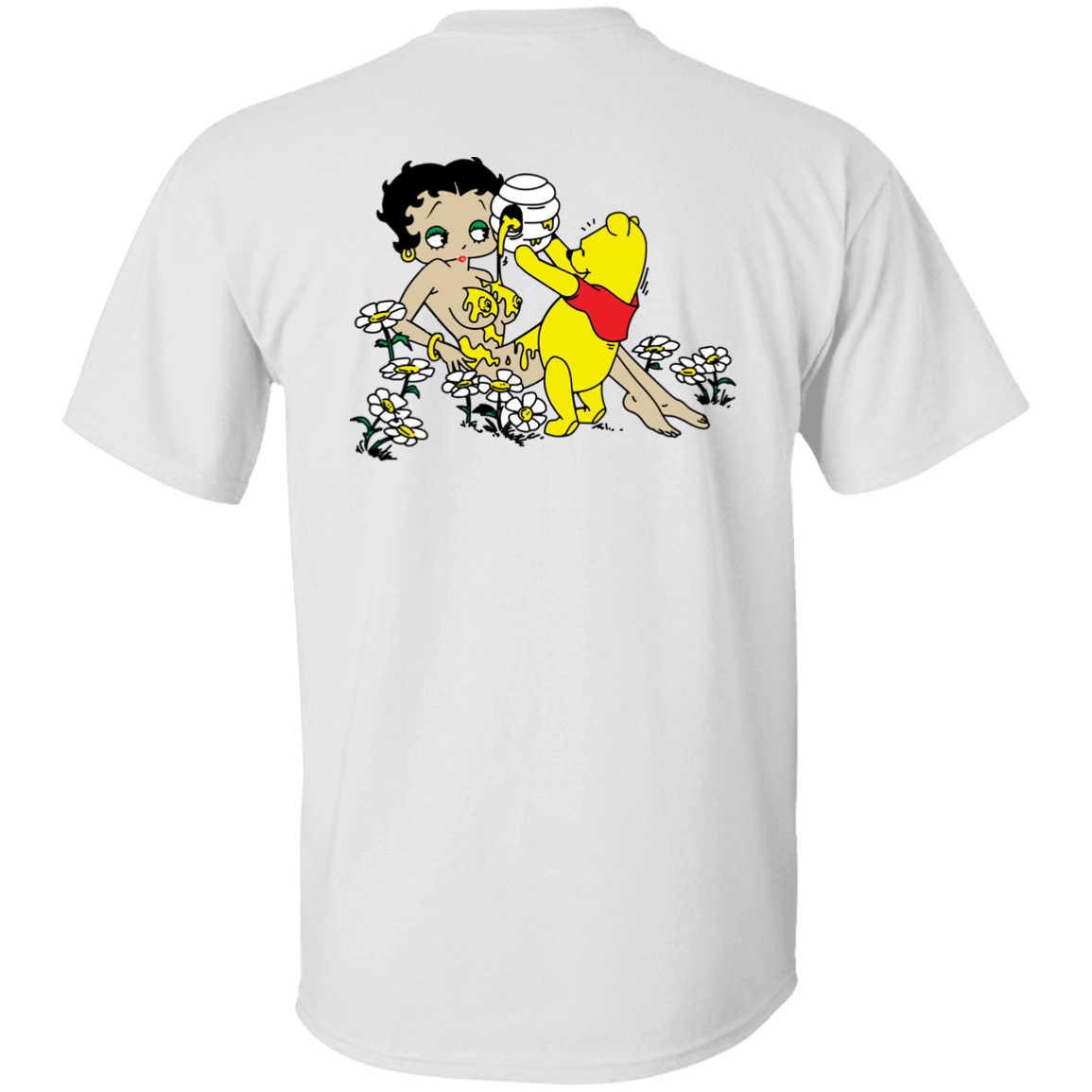 [Back]Pooh Pouring Honey On Betty Boop white shirt