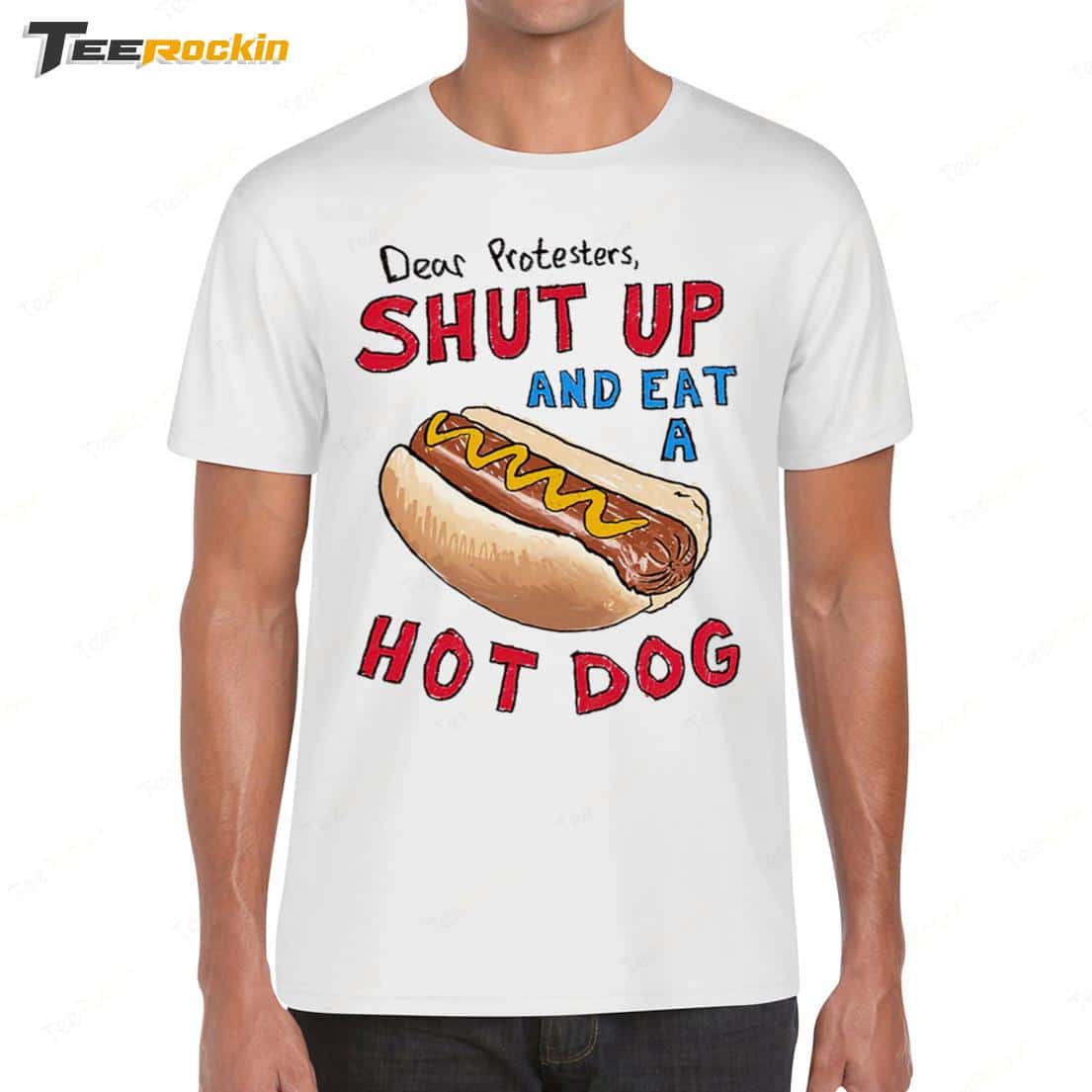 Barstool Dear Protesters Shut Up And Eat A Hot Dog Shirt