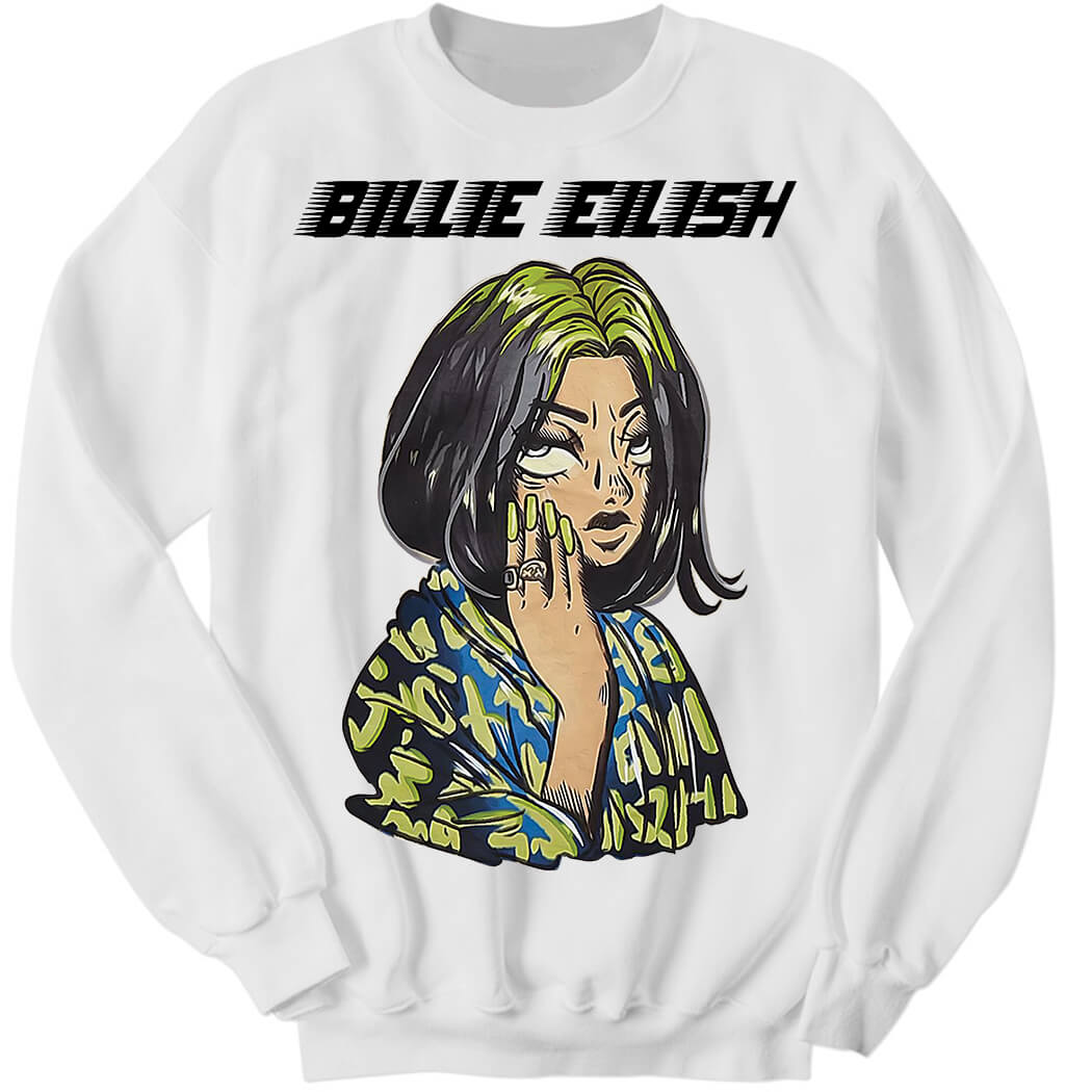 Billie Eilish Colorful Anime Portrait Sweatshirt