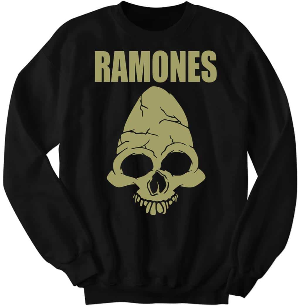 Cm Punk Wearing Ramones Skull Sweatshirt