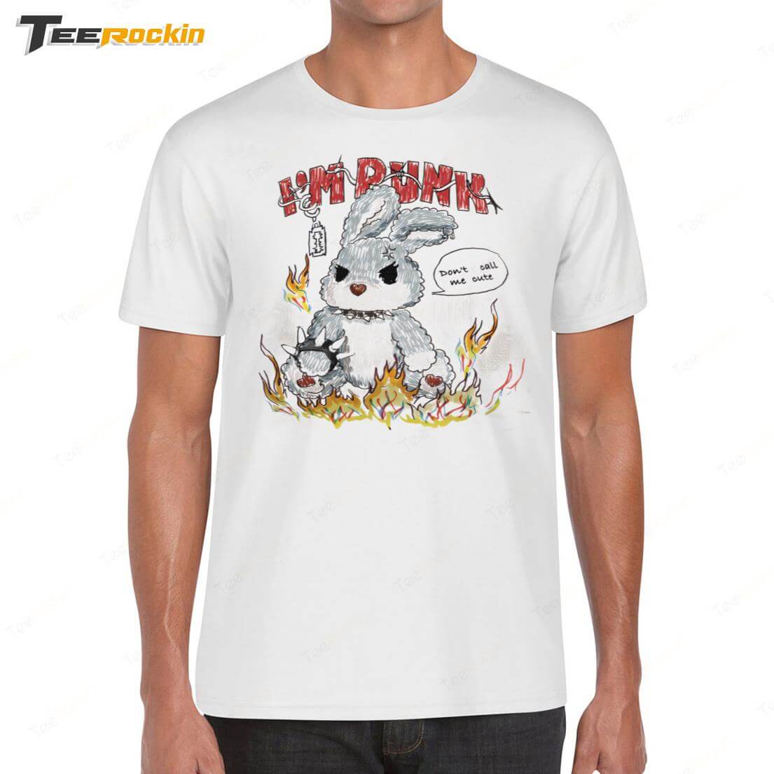 I'm Punk Rabbit Graphic Ruched Shirt