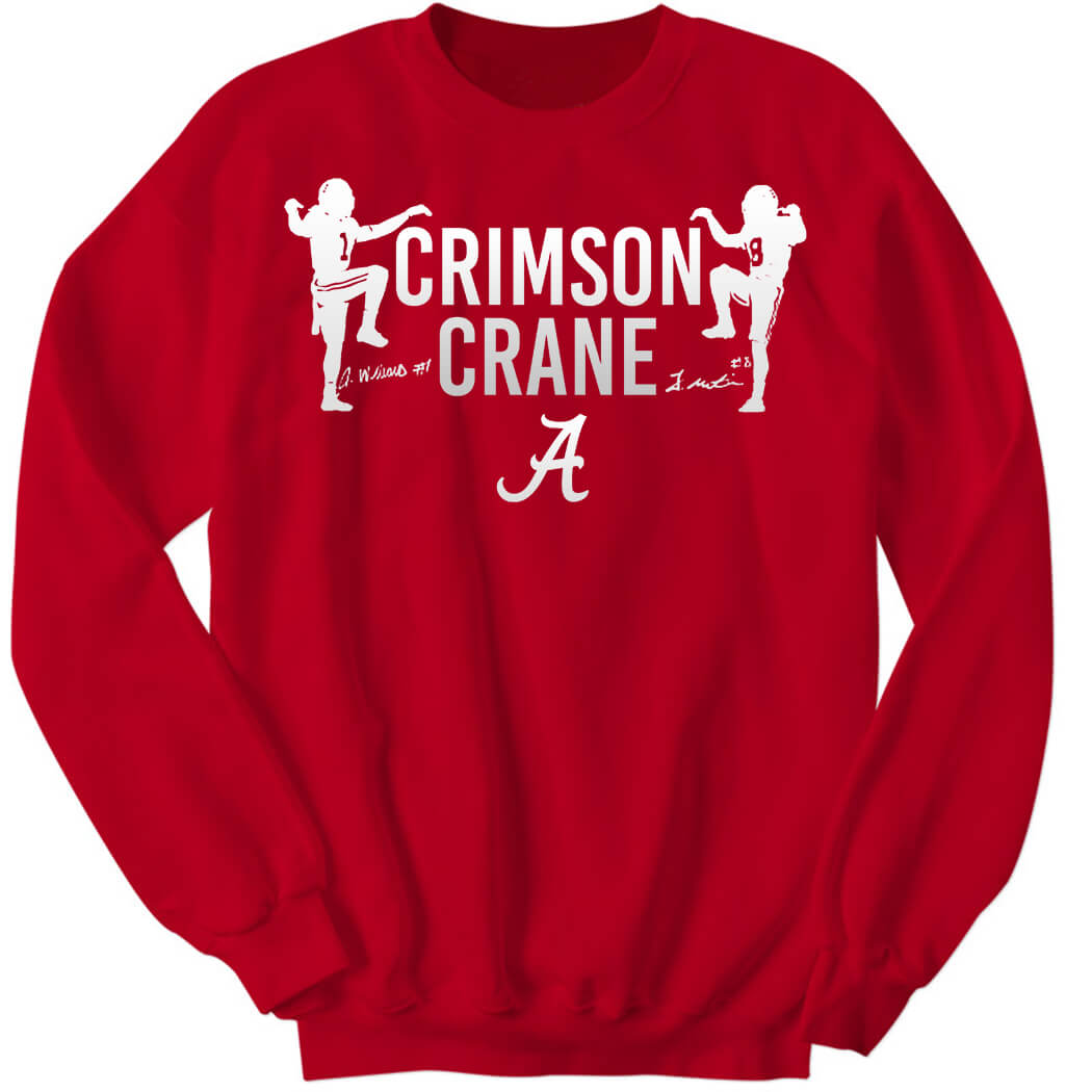 Jameson Williams And John Metchie Iii Crimson Crane Sweatshirt