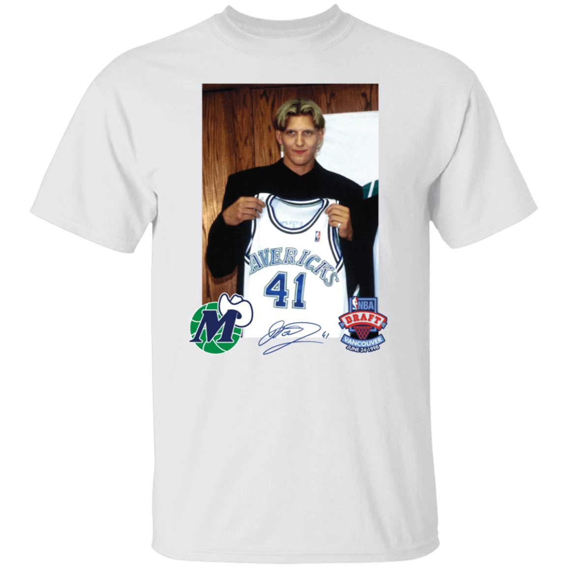 Mark Cuban Dallas Mavericks Mitchell & Ness Dirk Nowitzki Draft Jersey Shirt