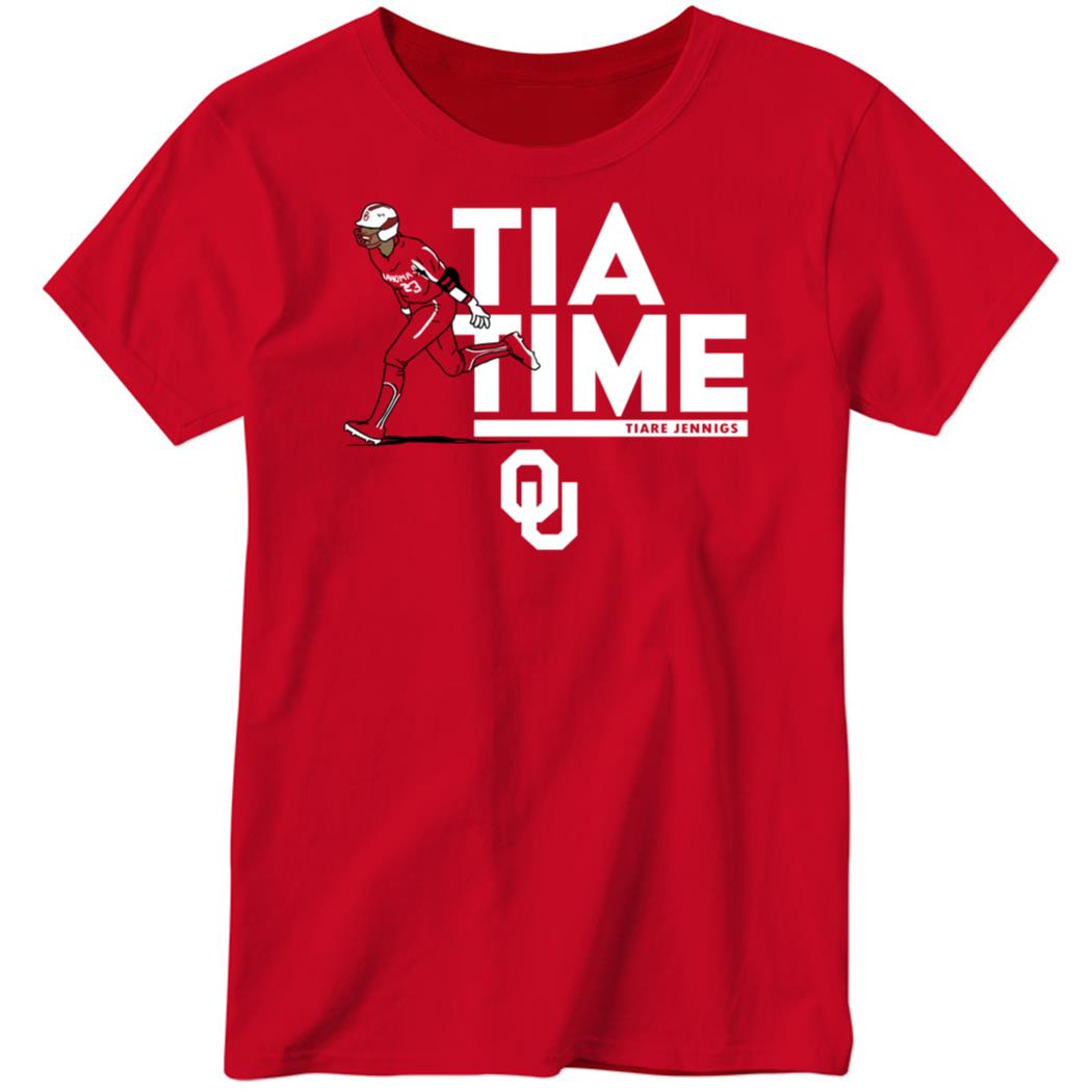 Oklahoma Softball Tiare Jennings Tia Time Ladies Boyfriend Shirt