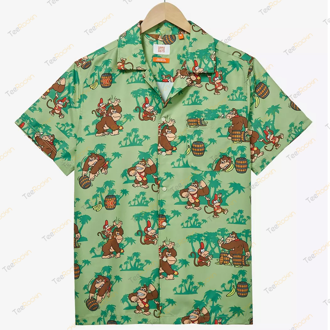 Opposuits Nintendo Donkey Kong And Diddy Kong Allover Print Shirt