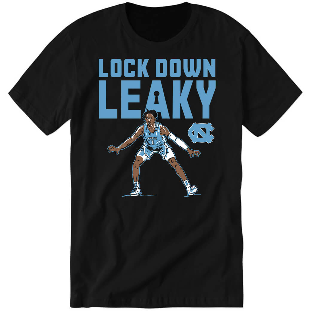 Unc Basketball Lock Down Leaky Black Premium SS T-Shirt