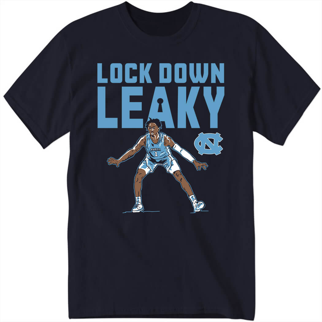 Unc Basketball Lock Down Leaky Black Shirt