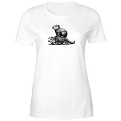 Capybara Riding Armadillo Shirt 2 Capybara Riding Armadillo Ladies Boyfriend Shirt