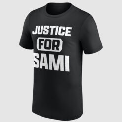 Sami Zayn with Justice For Sami Shirt